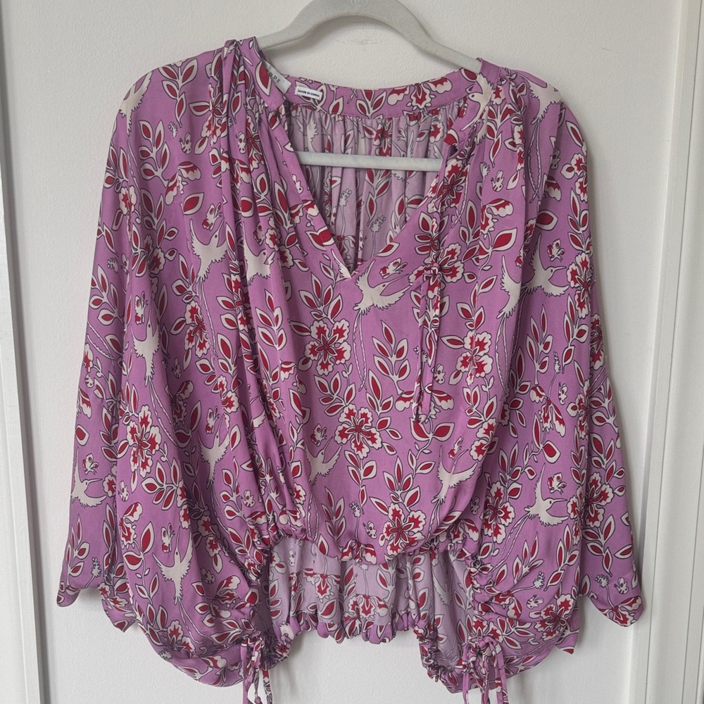 RHODE Floral/ Birds Women's Blouse XS brand new/ never worn